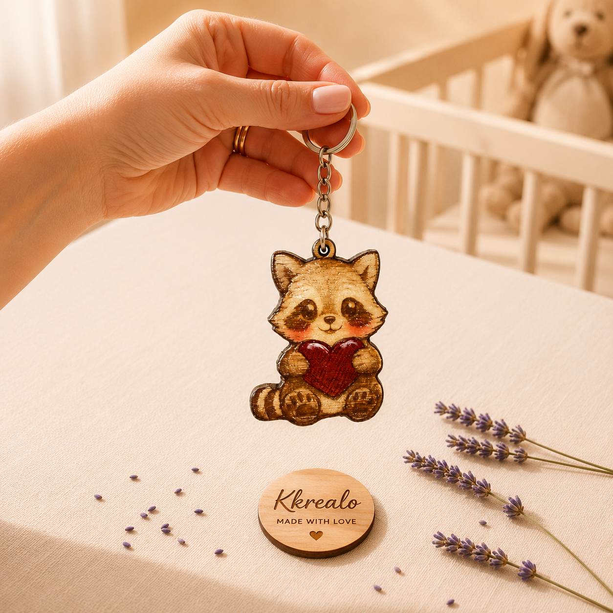 Portachiavi NFC Personalizzato in Legno – Dedica, Foto, Musica o Messaggio