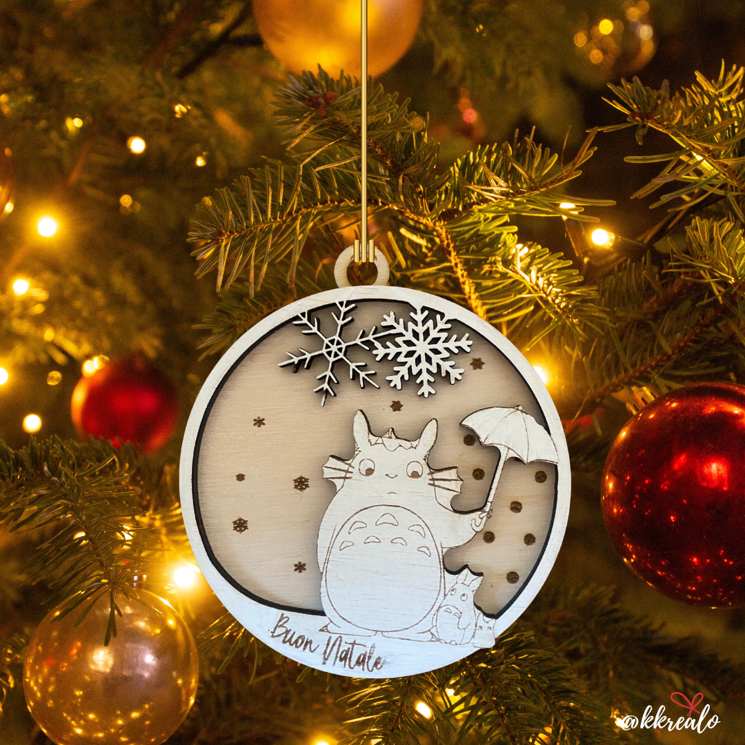 Decorazione Natalizia studio ghibli in Legno – personalizzabile