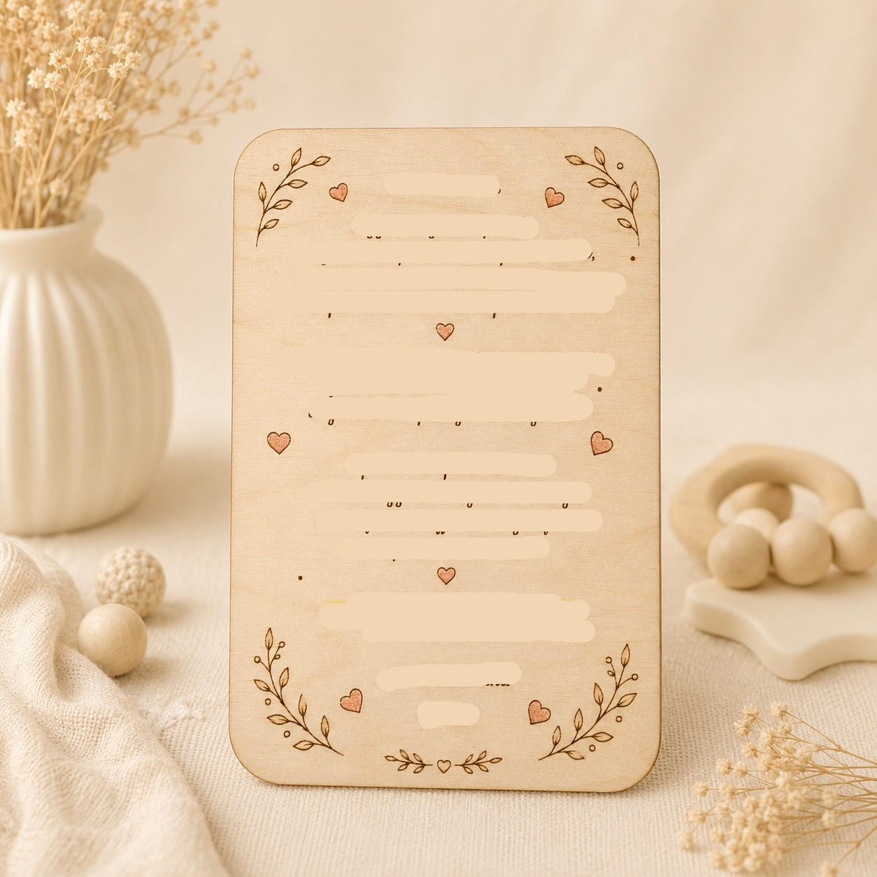 Biglietto auguri battesimo in legno | Personalizzato| Incisione con dedica