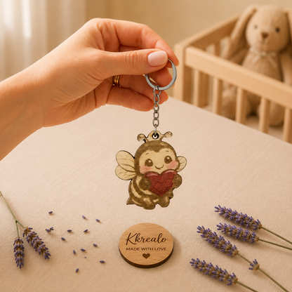 Portachiavi NFC Personalizzato in Legno – Dedica, Foto, Musica o Messaggio