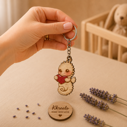 Portachiavi NFC Personalizzato in Legno – Dedica, Foto, Musica o Messaggio
