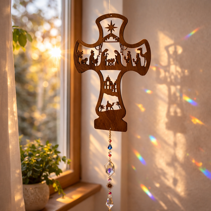 Decorazione cattura sole / acchiappa luce con cristalli di luce mod. Croce