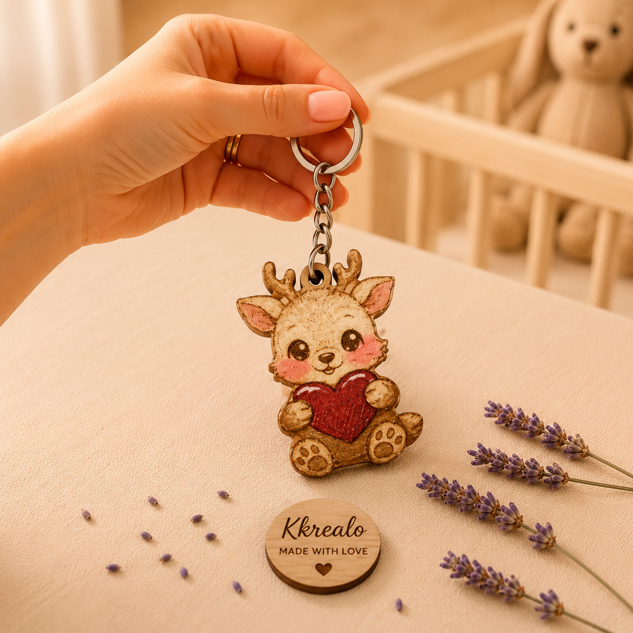 Portachiavi NFC Personalizzato in Legno – Dedica, Foto, Musica o Messaggio