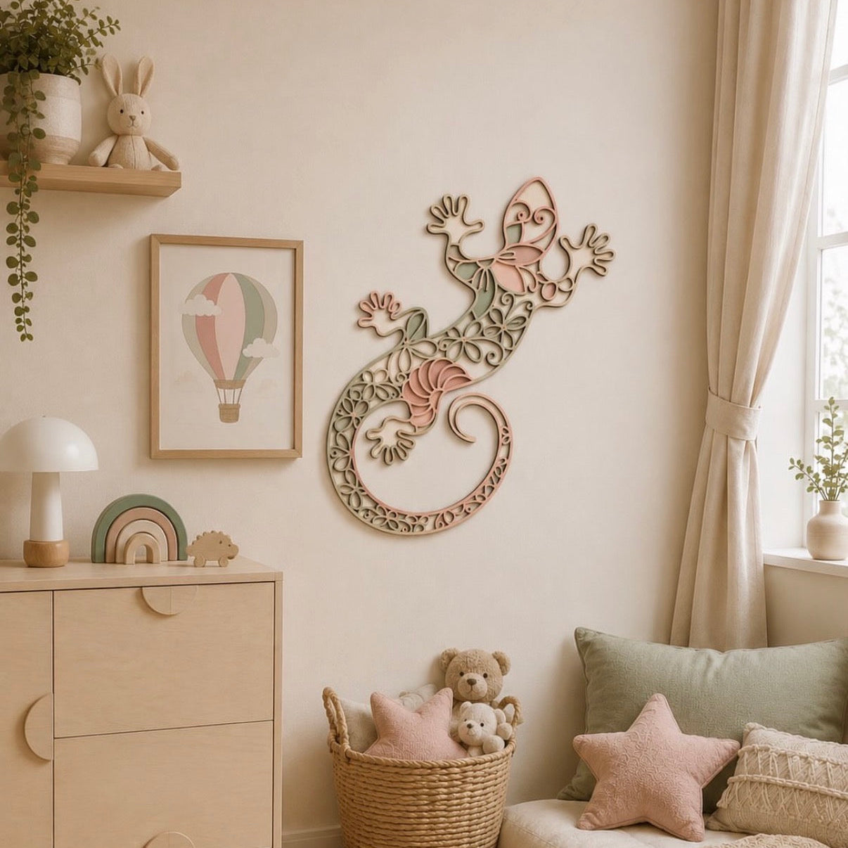Geco decorativo da parete in legno | Decorazione per camerata e casa.